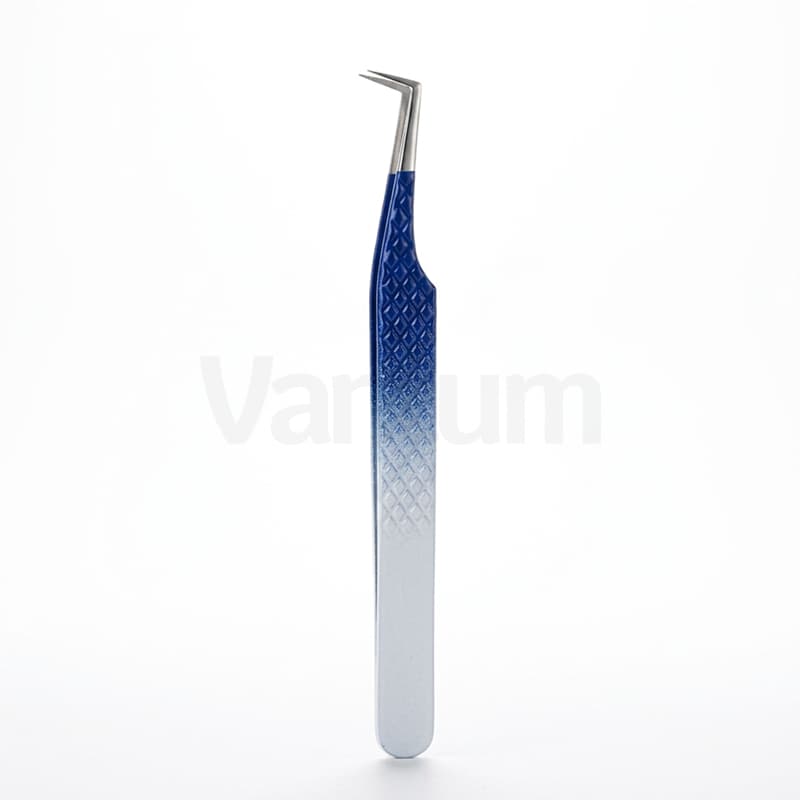 Curved Blue-Silver Gradient Tweezers
